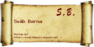 Sváb Barna névjegykártya